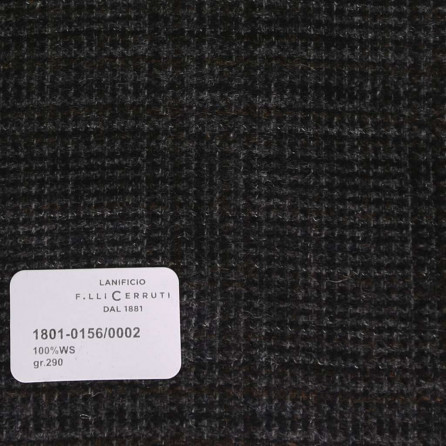 1801-156-0002 Cerruti Lanificio - Vải Suit 100% Wool - Đen Trơn